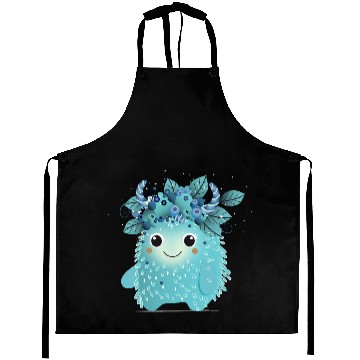 Discover Cute Blueberry Monster - Fruity and Playful Aprons