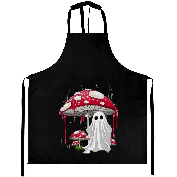 Discover Cottagecore Halloween Ghost Mushroom Spooky Aprons