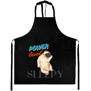 Discover Sleepy Pug Dog black prints Aprons
