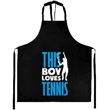 Discover This Boy Loves Tennis Graphic Design Aprons