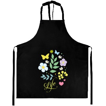 Discover Beautiful Flowers Life Butterfly Spring soft color Aprons