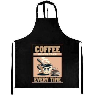 Discover Coffee Beats Cake – Funny Coffee Lover Design Aprons