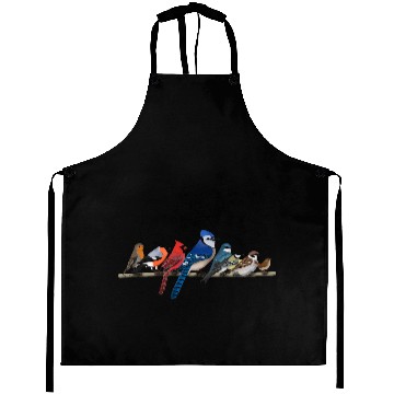 Discover Garden Birds Blue Jay Cardinal Bullfinch Birding Aprons