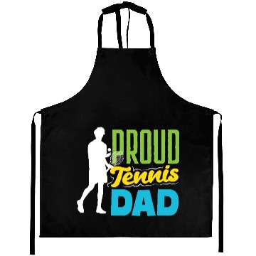 Discover Proud Tennis Dad Graphic Silhouette Aprons