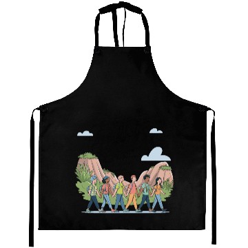 Discover Explore Together adevnture travel quote text art Aprons