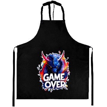 Discover Game Over - Dragon Art - Graffiti Style - Gamer Sl Aprons