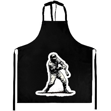 Discover Baseball Player Black And White Aprons