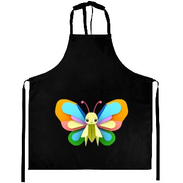 Discover Colorful Paper Butterfly Artwork Aprons