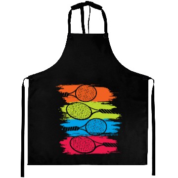 Discover Vibrant Tennis Rackets Brush Art Aprons
