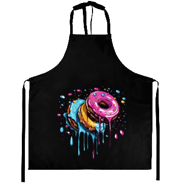 Discover drippy flying donuts graphic design Aprons