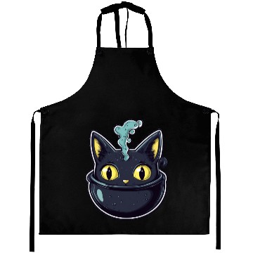 Discover Cat Boiler Cat Witch Halloween Aprons