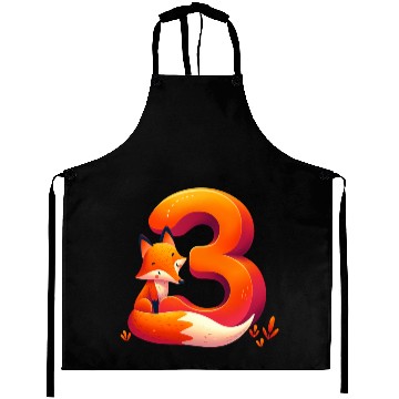 Discover Creative Fox and Number 3 Kids Design Aprons