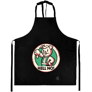 Discover Hell No! Grumpy thunbs down Pig Attitude Aprons