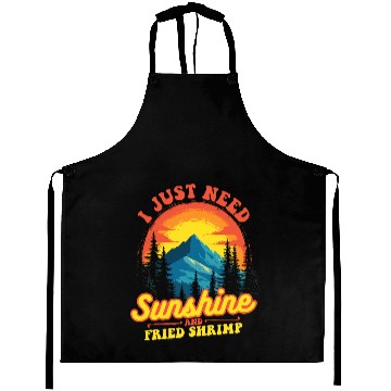 Discover I Just Need Sunshine And Fried Shrimp Outdoor Aprons