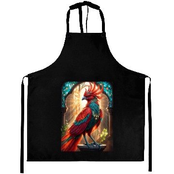 Discover Mythical Bird in Stained Glass Aprons