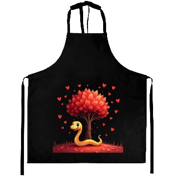 Discover I love my snake heart tree Aprons