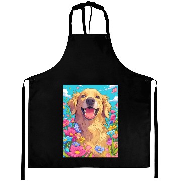 Discover Super cute Golden Retriever Aprons