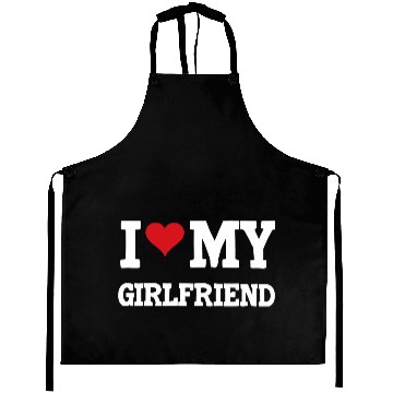 Discover Modern Trendy I Love My Girlfriend Aprons