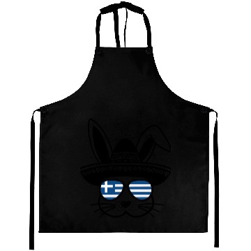 Discover Easter Rabbit Bunny Easter Greece Flag Funny Aprons