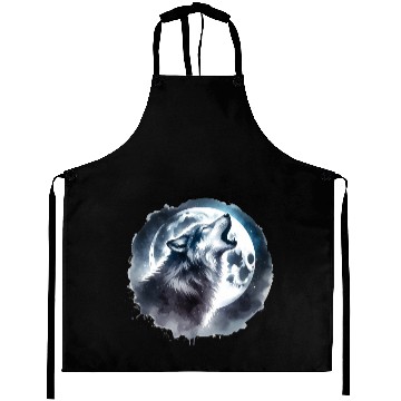 Discover Wolf and Moon Aprons