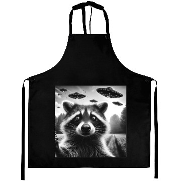 Discover Racoon trash panda Funny Graphic Selfie UFOs Weir Aprons