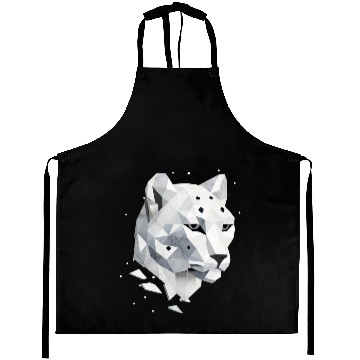 Discover Geometric Snow Leopard - Elegance of the Wild Aprons