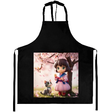 Discover An anime character with a cute cat Aprons