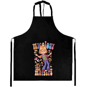 Discover Mushroom Fungi Mycology Matters Funny Hippie style Aprons