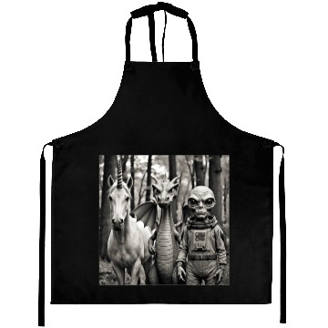 Discover Weird Unicorn Dragon Alien Photografy 2 Aprons