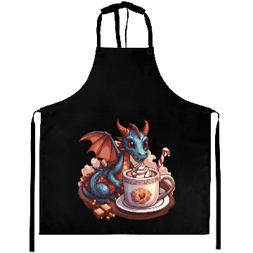 Discover Cozy Dragon and Hot Chocolate Delight Aprons