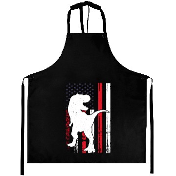 Discover Dino US Flag Dinosaur Silhouette Aprons