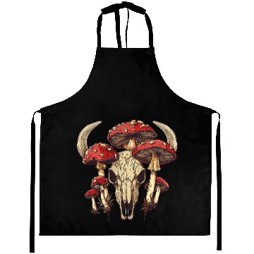 Discover Skull Mushrooms Natural Motif Aprons