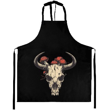 Discover Skull Mushrooms Natural Motif Aprons