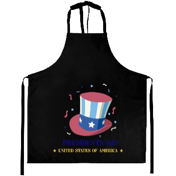 Discover US flag on the hat.Presidents Day Aprons