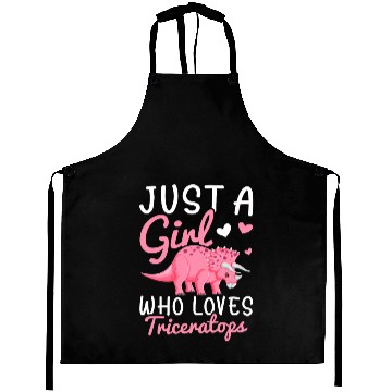 Discover Girl Who Loves Triceratops Triceratops Lover Girl Aprons