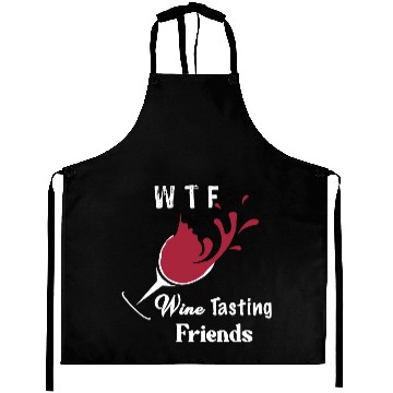 Discover WTF Wine Tasting Friends Aprons Funny Birthday Gi