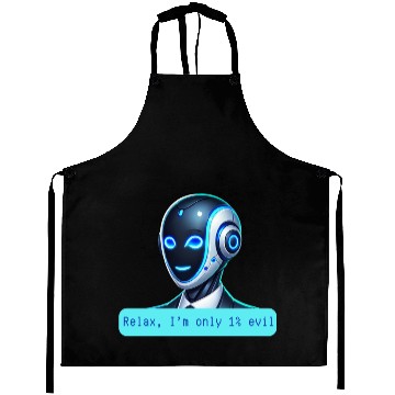 Discover Relax I'm Only 1% Evil Funny AI Robot Design Aprons