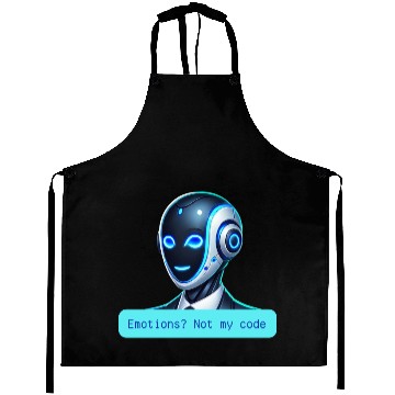 Discover Emotions Not My Code Funny AI Robot Design Aprons