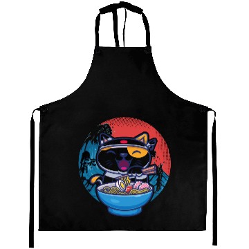 Discover Japanese cat ramen Aprons