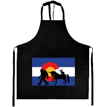 Discover Mythical Creature and Jeep in Colorado Flag Aprons