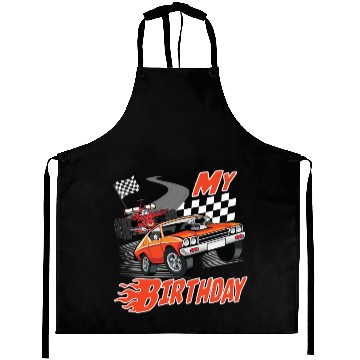 Discover Fun My Birthday Race Car Boys Girls Youth Men Aprons