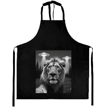 Discover UFO Funny Lion Aprons
