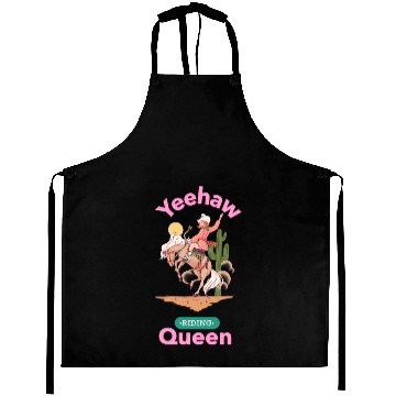 Discover Yeehaw Queen, girl horse riding Aprons.