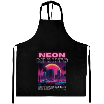 Discover Neon Nights - Synthwave City Retro Aprons