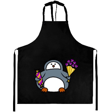 Discover penguin with flowers and sweets Aprons