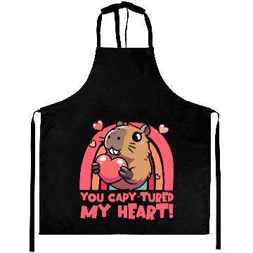 Discover You Capy-tured My Heart – Cute Capybara Design Aprons