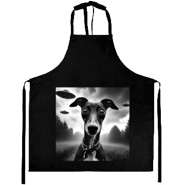 Discover Italian Greyhound Funny Graphic Selfie with UFO We Aprons
