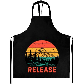 Discover Release Vintage Sunset Mountain Lake Forest Aprons
