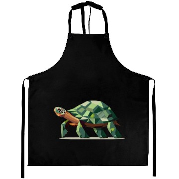 Discover stylized turtle in polygonal design Aprons