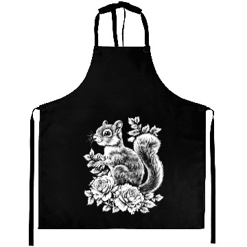 Discover Chipmunk Rose Flowers Aesthetics Squirrel Aprons